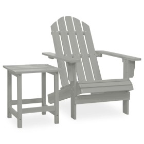 Adirondack chair with ottoman and garden table solid gray spruce by vidaXL, Garden sets - Ref: Foro24-315920, Price: 72,68 €,...