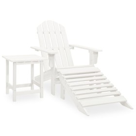 Adirondack chair with ottoman and garden table solid white spruce by vidaXL, Garden sets - Ref: Foro24-315929, Price: 86,99 €...