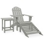 Adirondack chair with ottoman and garden table solid gray spruce by vidaXL, Garden sets - Ref: Foro24-315930, Price: 86,99 €,...