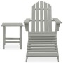 Adirondack chair with ottoman and garden table solid gray spruce by vidaXL, Garden sets - Ref: Foro24-315930, Price: 86,67 €,...