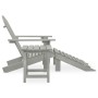 Adirondack chair with ottoman and garden table solid gray spruce by vidaXL, Garden sets - Ref: Foro24-315930, Price: 86,67 €,...