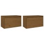 Wall cabinets 2 units solid pine wood honey brown 60x30x35 cm by vidaXL, Shelves and shelves - Ref: Foro24-813452, Price: 73,...