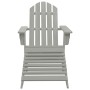 Adirondack chair with ottoman and garden table solid gray spruce by vidaXL, Garden sets - Ref: Foro24-315930, Price: 86,67 €,...