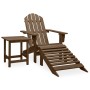 Adirondack chair with ottoman and garden table solid brown spruce by vidaXL, Garden sets - Ref: Foro24-315931, Price: 113,78 ...