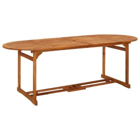 Solid acacia wood dining table for garden, 220x90x75 cm by vidaXL, Garden tables - Ref: Foro24-315949, Price: 245,93 €, Disco...