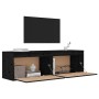 Wall cabinets 2 units solid black pine wood 60x30x35 cm by vidaXL, Shelves and shelves - Ref: Foro24-813454, Price: 88,66 €, ...