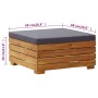 Mesa de jardin y reposapiés con cojin y de madera maciza acacia de vidaXL, Sofás modulares de exterior - Ref: Foro24-316084, ...