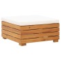 Set de mesa y reposapiés de jardín cojín madera maciza acacia de vidaXL, Sofás modulares de exterior - Ref: Foro24-316083, Pr...