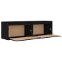 Wall cabinets 2 units solid black pine wood 60x30x35 cm by vidaXL, Shelves and shelves - Ref: Foro24-813454, Price: 88,66 €, ...