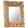 Brown hand carved mirror 50x50 cm solid mango wood by vidaXL, Mirrors - Ref: Foro24-321638, Price: 68,74 €, Discount: %