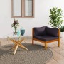 Sectional corner sofa with dark gray cushions solid acacia wood by vidaXL, Modular outdoor sofas - Ref: Foro24-316286, Price:...