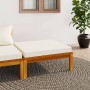 Footrest with cream white cushion solid acacia wood by vidaXL, Modular outdoor sofas - Ref: Foro24-316291, Price: 96,41 €, Di...