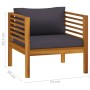 Dark gray garden chair with solid acacia wood cushions by vidaXL, Modular outdoor sofas - Ref: Foro24-316293, Price: 271,37 €...