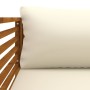 Garden chair and cream white cushions solid acacia wood by vidaXL, Modular outdoor sofas - Ref: Foro24-316294, Price: 145,50 ...