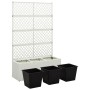 Arriate enrejado 3 macetas ratán sintético blanco 83x30x130 cm de vidaXL, Maceteros y jardineras - Ref: Foro24-316370, Precio...