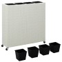 Arriate con 4 macetas de ratán sintético blanco 80x22x79 cm de vidaXL, Maceteros y jardineras - Ref: Foro24-316374, Precio: 1...