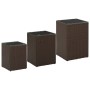 Side table set, glass surface, synthetic brown rattan by vidaXL, Side tables - Ref: Foro24-316380, Price: 82,24 €, Discount: %