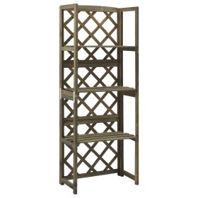 Lattice with solid gray fir wood shelves 55x30x140 cm by vidaXL, Pergolas, arches and garden trellises - Ref: Foro24-316410, ...