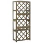 Lattice with solid gray fir wood shelves 55x30x140 cm by vidaXL, Pergolas, arches and garden trellises - Ref: Foro24-316410, ...