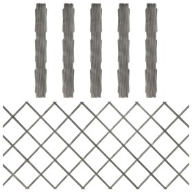 Fence with lattice, 5 units, solid gray fir wood, 180x80 cm. by vidaXL, fence panels - Ref: Foro24-316425, Price: 48,99 €, Di...