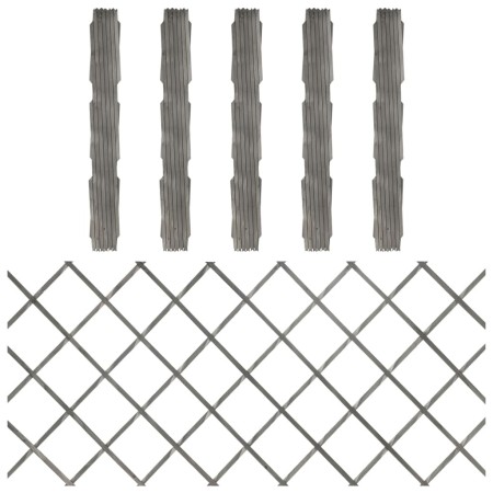 Fence with lattice, 5 units, solid gray fir wood, 180x80 cm. by vidaXL, fence panels - Ref: Foro24-316425, Price: 48,57 €, Di...