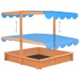 Sandbox with adjustable fir wood roof 115x115x115 cm by vidaXL, sandboxes - Ref: Foro24-316473, Price: 82,64 €, Discount: %