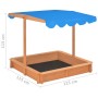 Sandbox with adjustable fir wood roof 115x115x115 cm by vidaXL, sandboxes - Ref: Foro24-316473, Price: 82,64 €, Discount: %