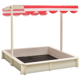 Sandbox with adjustable white and red fir wood roof UV50 by vidaXL, sandboxes - Ref: Foro24-316476, Price: 87,99 €, Discount: %