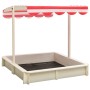 Sandbox with adjustable white and red fir wood roof UV50 by vidaXL, sandboxes - Ref: Foro24-316476, Price: 87,45 €, Discount: %