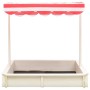 Sandbox with adjustable white and red fir wood roof UV50 by vidaXL, sandboxes - Ref: Foro24-316476, Price: 87,45 €, Discount: %