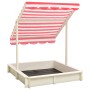 Sandbox with adjustable white and red fir wood roof UV50 by vidaXL, sandboxes - Ref: Foro24-316476, Price: 87,45 €, Discount: %