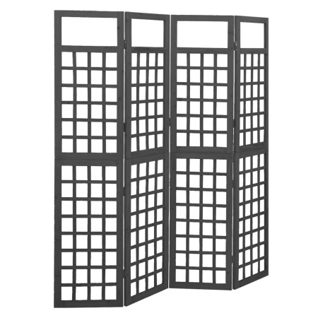 4-panel black fir wood screen/trellis 161x180 cm by vidaXL, Room dividers - Ref: Foro24-316483, Price: 95,92 €, Discount: %