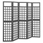 Folding screen/Lattice with 5 panels made of black fir wood 201.5x180 cm by vidaXL, Room dividers - Ref: Foro24-316484, Price...