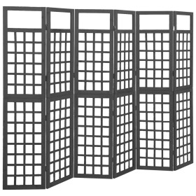 Screen/Trellis with 6 panels of black spruce wood 242.5x180 cm by vidaXL, Room dividers - Ref: Foro24-316485, Price: 126,23 €...