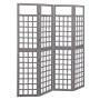 Screen/Trellis with 4 panels gray fir wood 161x180 cm by vidaXL, Room dividers - Ref: Foro24-316487, Price: 92,99 €, Discount: %