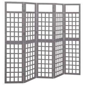 5-panel gray fir wood screen/trellis 201.5x180 cm by vidaXL, Room dividers - Ref: Foro24-316488, Price: 111,99 €, Discount: %