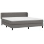 Box spring bed with gray synthetic leather mattress 160x200 cm by vidaXL, Beds and slatted bases - Ref: Foro24-3127203, Price...