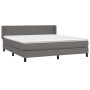 Cama box spring con colchón cuero sintético gris 160x200 cm de vidaXL, Camas y somieres - Ref: Foro24-3130671, Precio: 480,01...