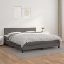 Box spring bed with gray synthetic leather mattress 160x200 cm by vidaXL, Beds and slatted bases - Ref: Foro24-3141015, Price...