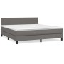 Box spring bed with gray synthetic leather mattress 160x200 cm by vidaXL, Beds and slatted bases - Ref: Foro24-3141015, Price...