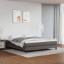 Box spring bed with gray synthetic leather mattress 160x200 cm by vidaXL, Beds and slatted bases - Ref: Foro24-3144271, Price...