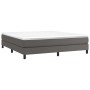 Box spring bed with gray synthetic leather mattress 160x200 cm by vidaXL, Beds and slatted bases - Ref: Foro24-3144271, Price...