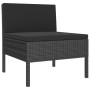 Set de muebles de jardín 9 pzas cojines ratán sintético negro de vidaXL, Conjuntos de jardín - Ref: Foro24-3094317, Precio: 5...