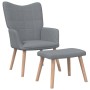 Sillón de relax con taburete tela gris claro de vidaXL, Sillones - Ref: Foro24-327930, Precio: 149,88 €, Descuento: %