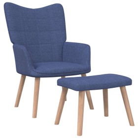 Relaxation chair with footrest blue fabric by vidaXL, Armchairs - Ref: Foro24-327934, Price: 128,99 €, Discount: %