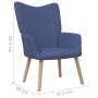 Silla de relajación con reposapiés tela azul de vidaXL, Sillones - Ref: Foro24-327934, Precio: 127,92 €, Descuento: %