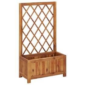 Arriate de jardín con enrejado madera de acacia de vidaXL, Maceteros y jardineras - Ref: Foro24-316541, Precio: 67,99 €, Desc...