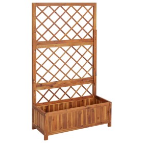 Flowerbed with solid acacia wood trellis 85x38x150 cm by vidaXL, Pots and planters - Ref: Foro24-316542, Price: 108,77 €, Dis...