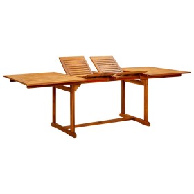 Solid acacia wood garden dining table (160-240)x100x75 cm by vidaXL, Garden tables - Ref: Foro24-316566, Price: 344,50 €, Dis...