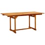 Solid acacia wood garden dining table (120-170)x80x75 cm